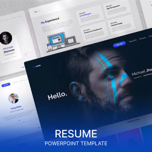 Prints of resume powerpoint template.