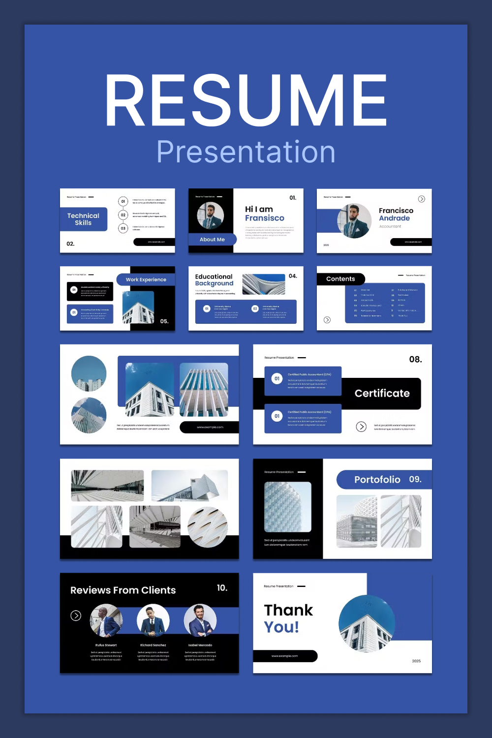 Resume presentation of pinterest.