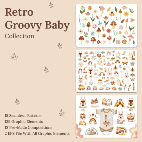Prints of retro groovy baby collection.