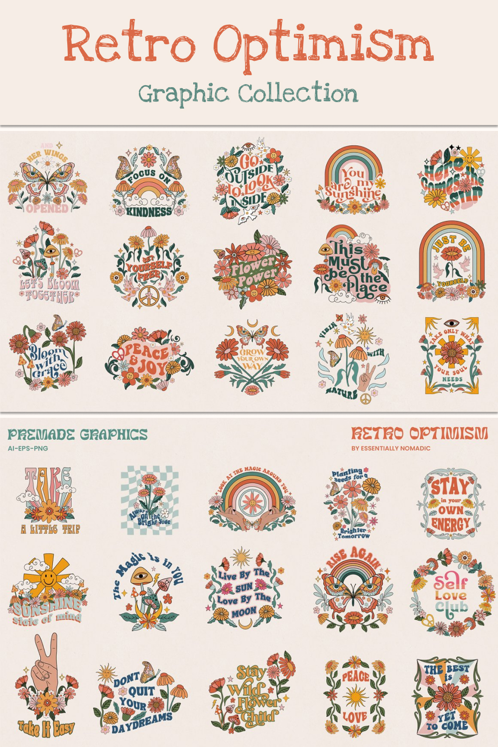 Retro optimism graphic collection of pinterest.