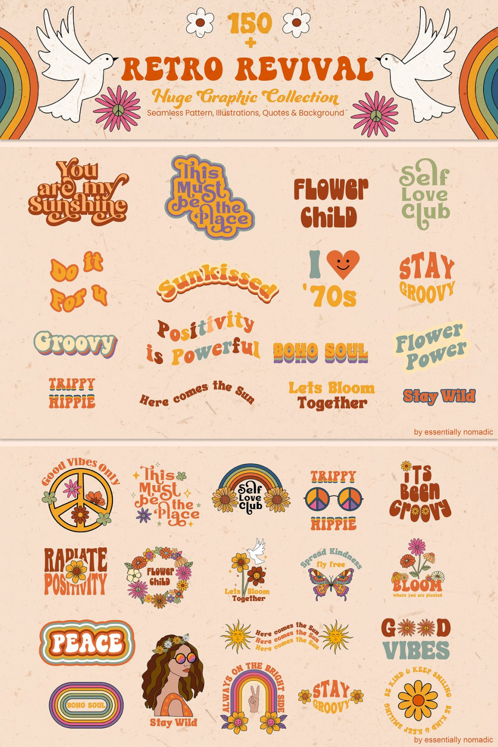Retro revival 70s graphic collection of pinterest.