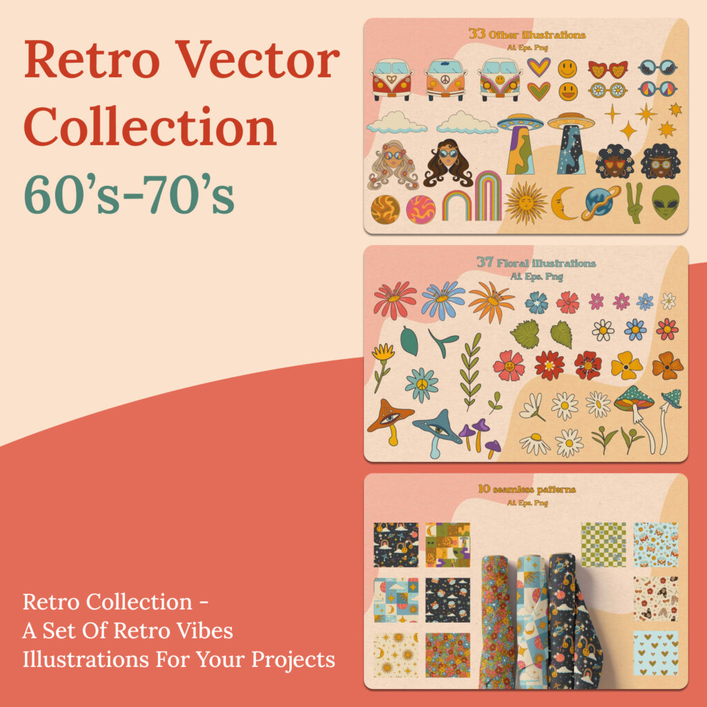 Retro Vector Collection 60’s-70’s – MasterBundles