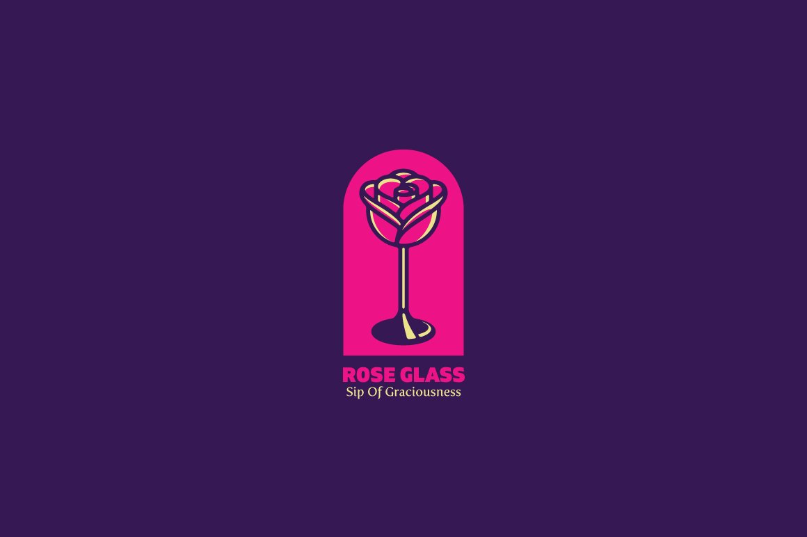 Single pink rose logo.