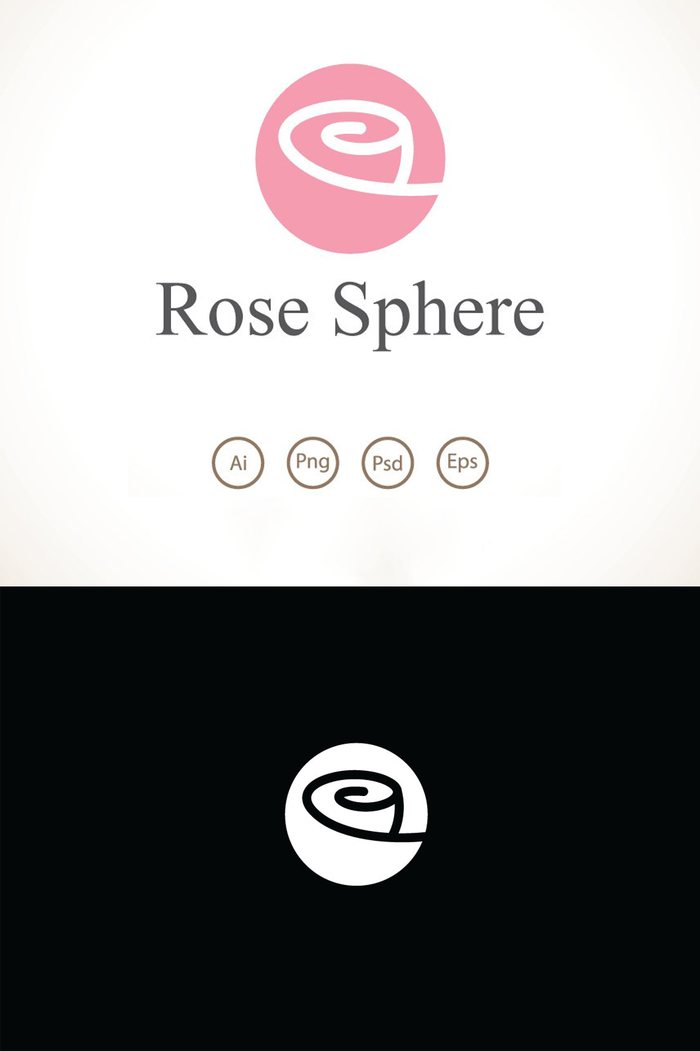 Rose sphere logo template of pinterest.