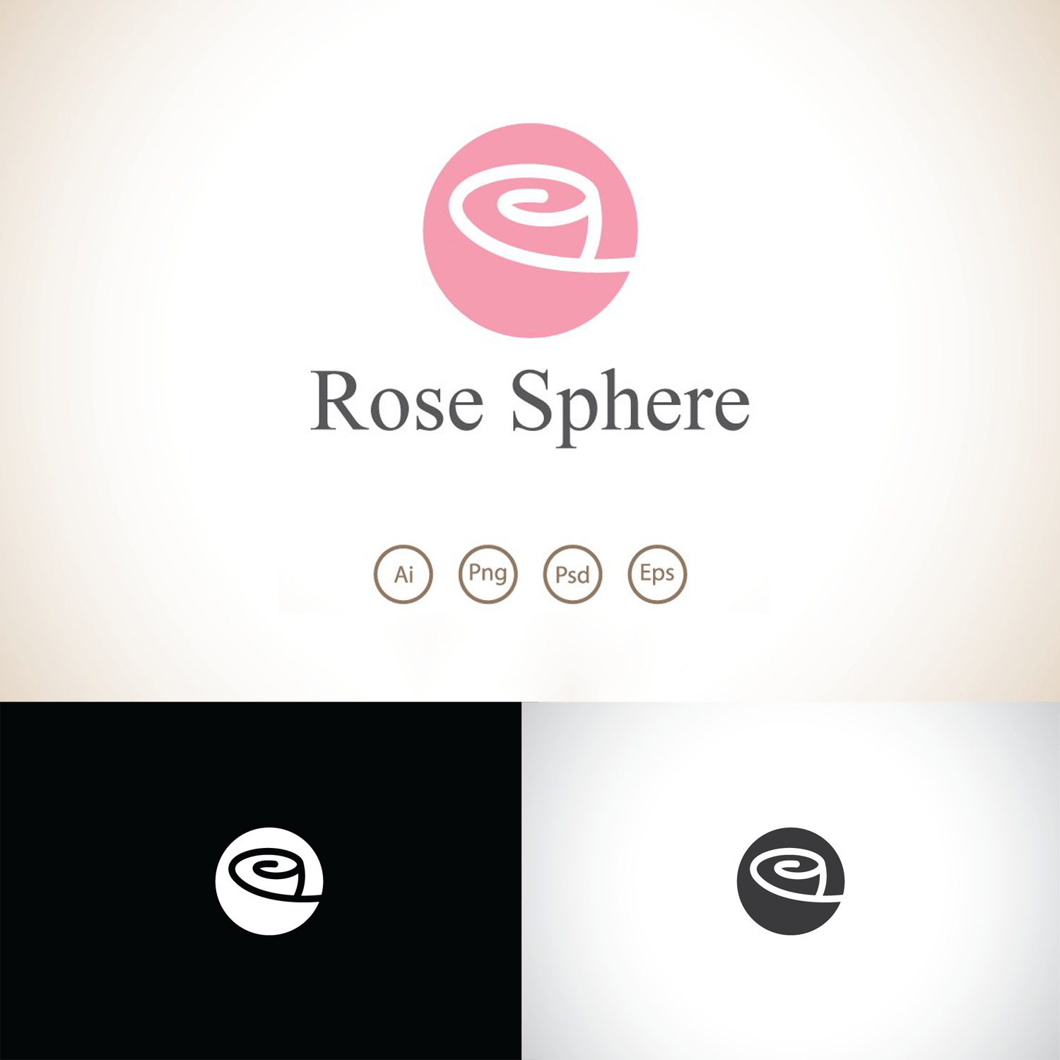 Prints of rose sphere logo template.