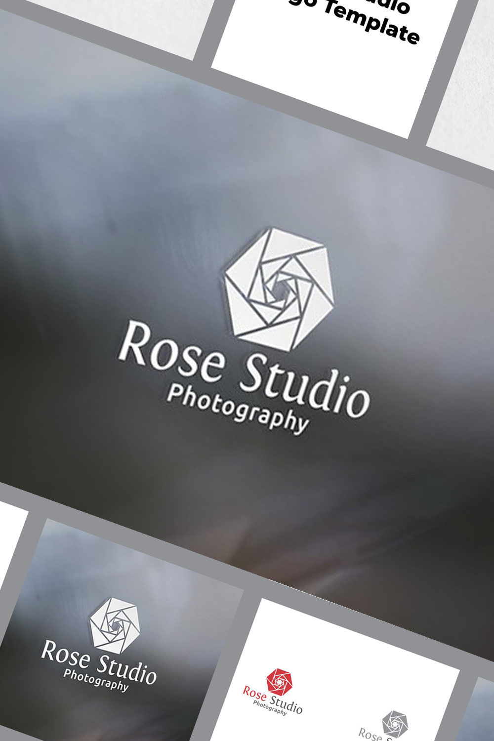 Unique logo style with roses.