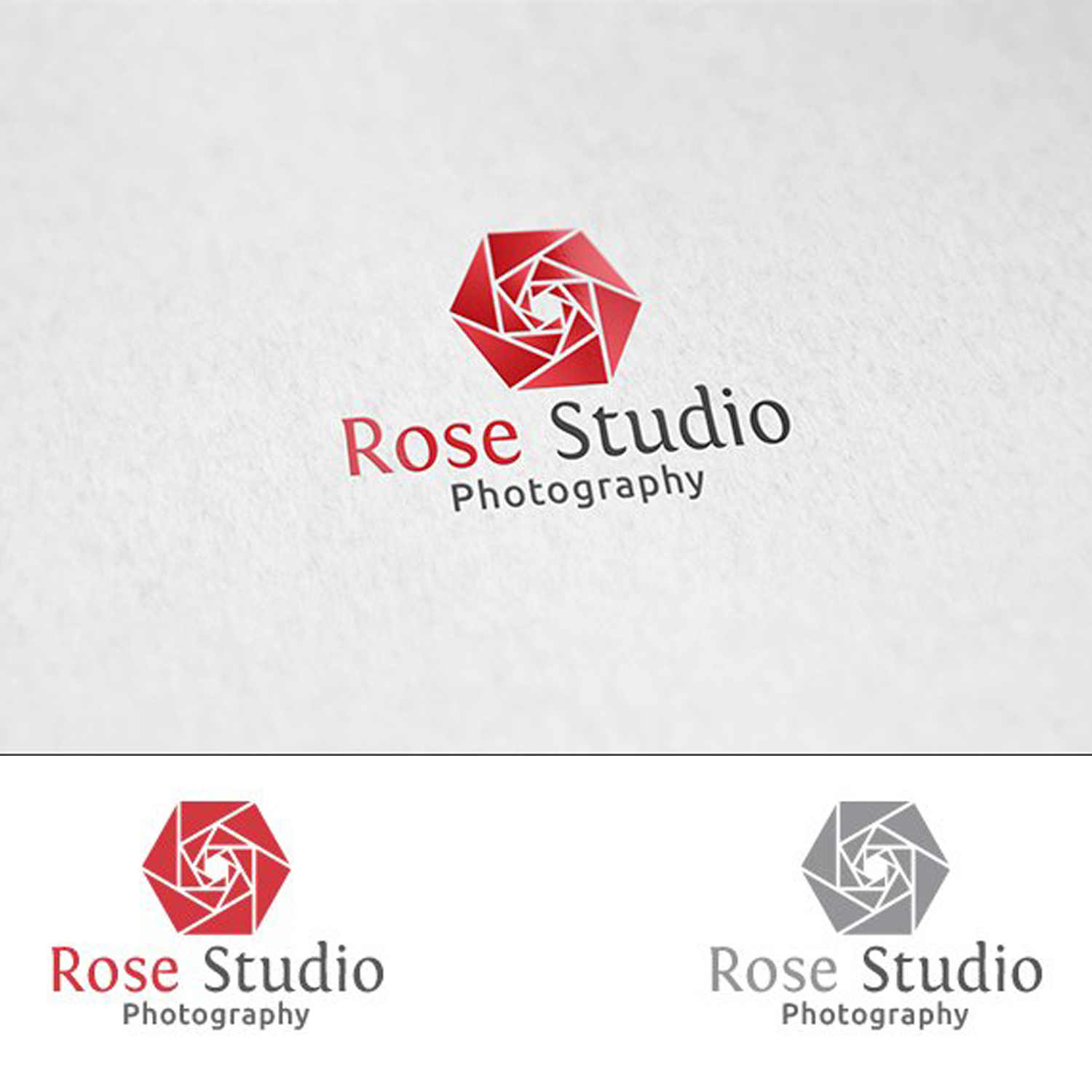 Prints of rose studio logo template.