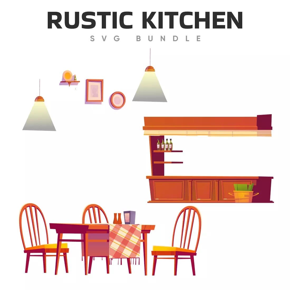 Rustic Kitchen SVG Bundle Preview 3.