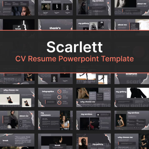 Preview scarlett cv resume powerpoint template.