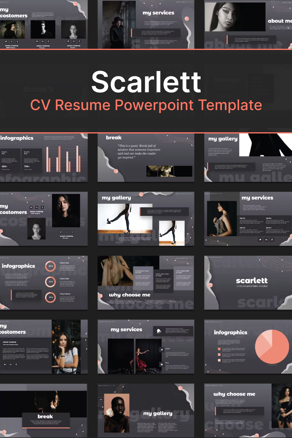 Scarlett cv resume powerpoint template of pinterest.