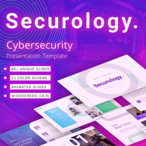 Preview securology cybersecurity powerpoint template.