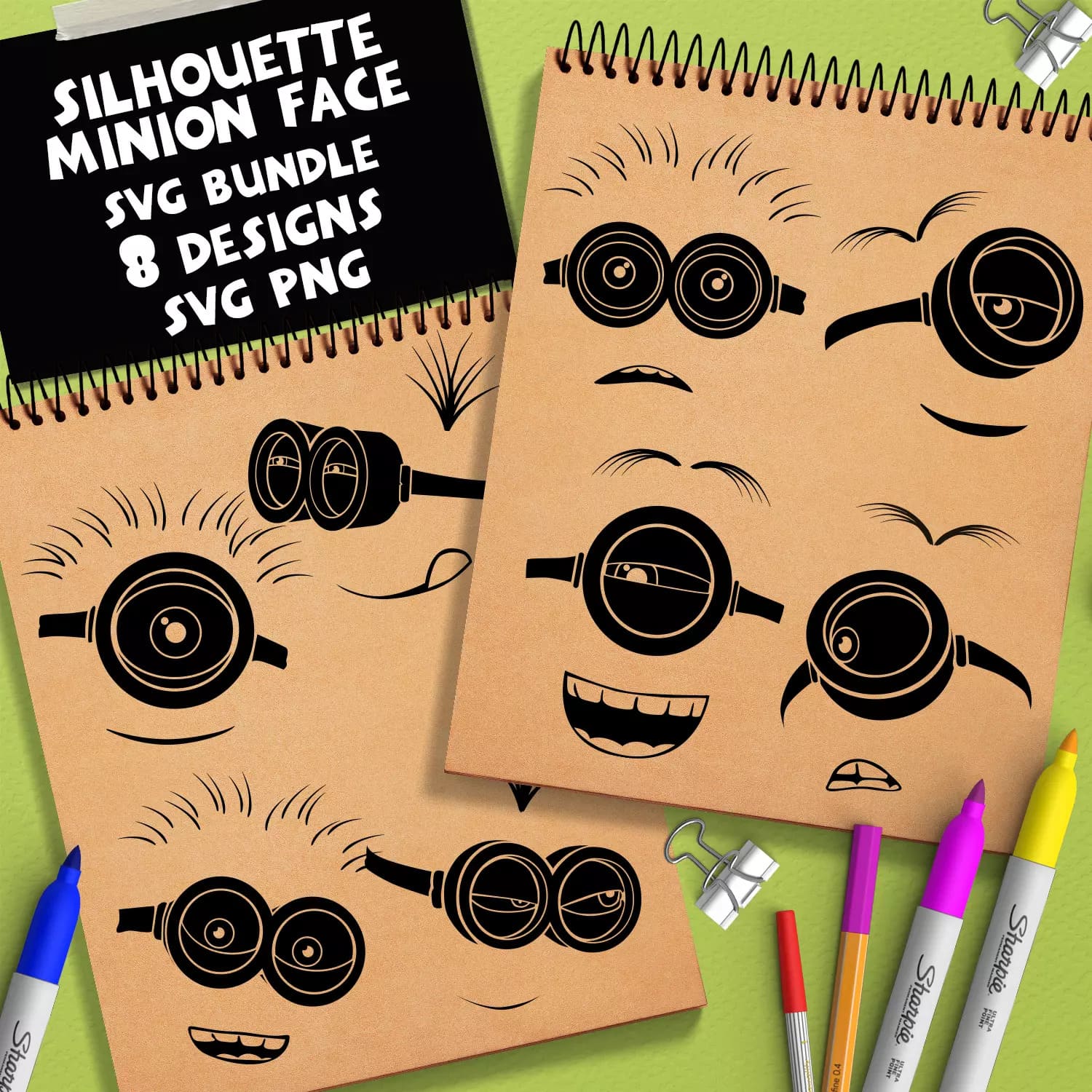 Silhouette Minion Face SVG Preview 7.