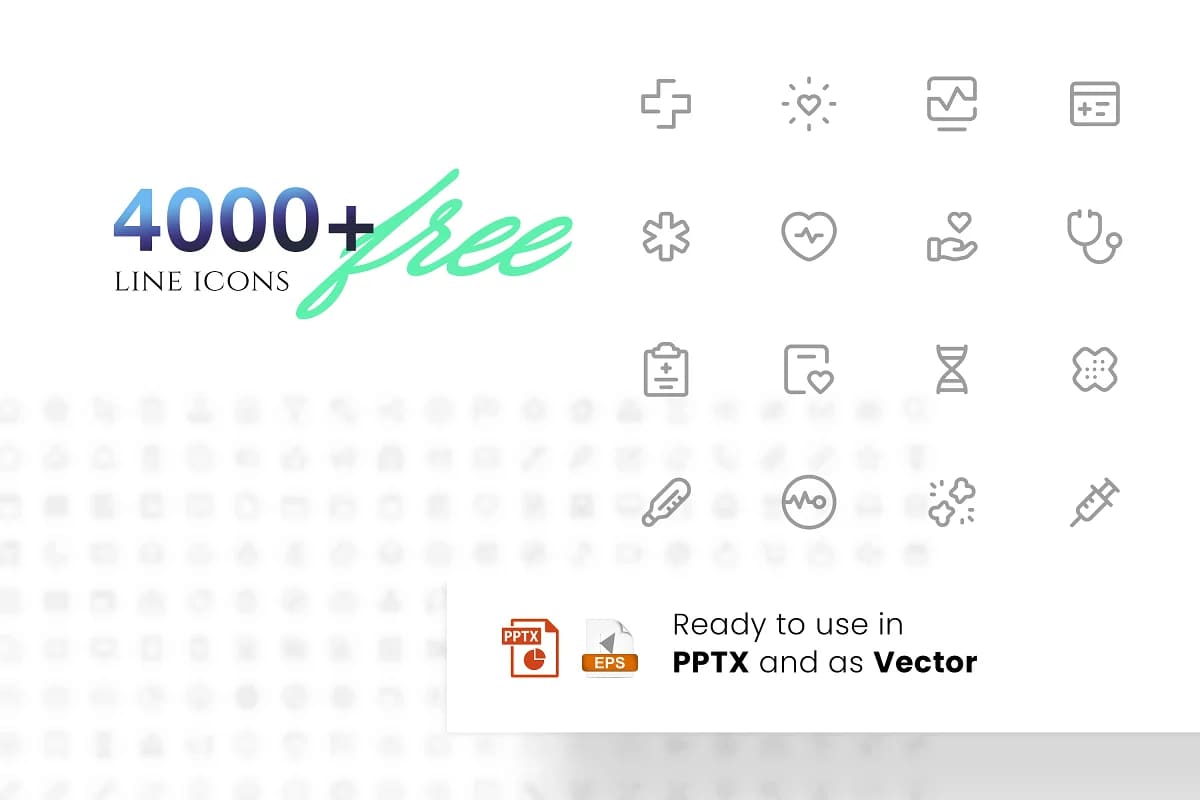 social media strategy template, 4000 free line icons.