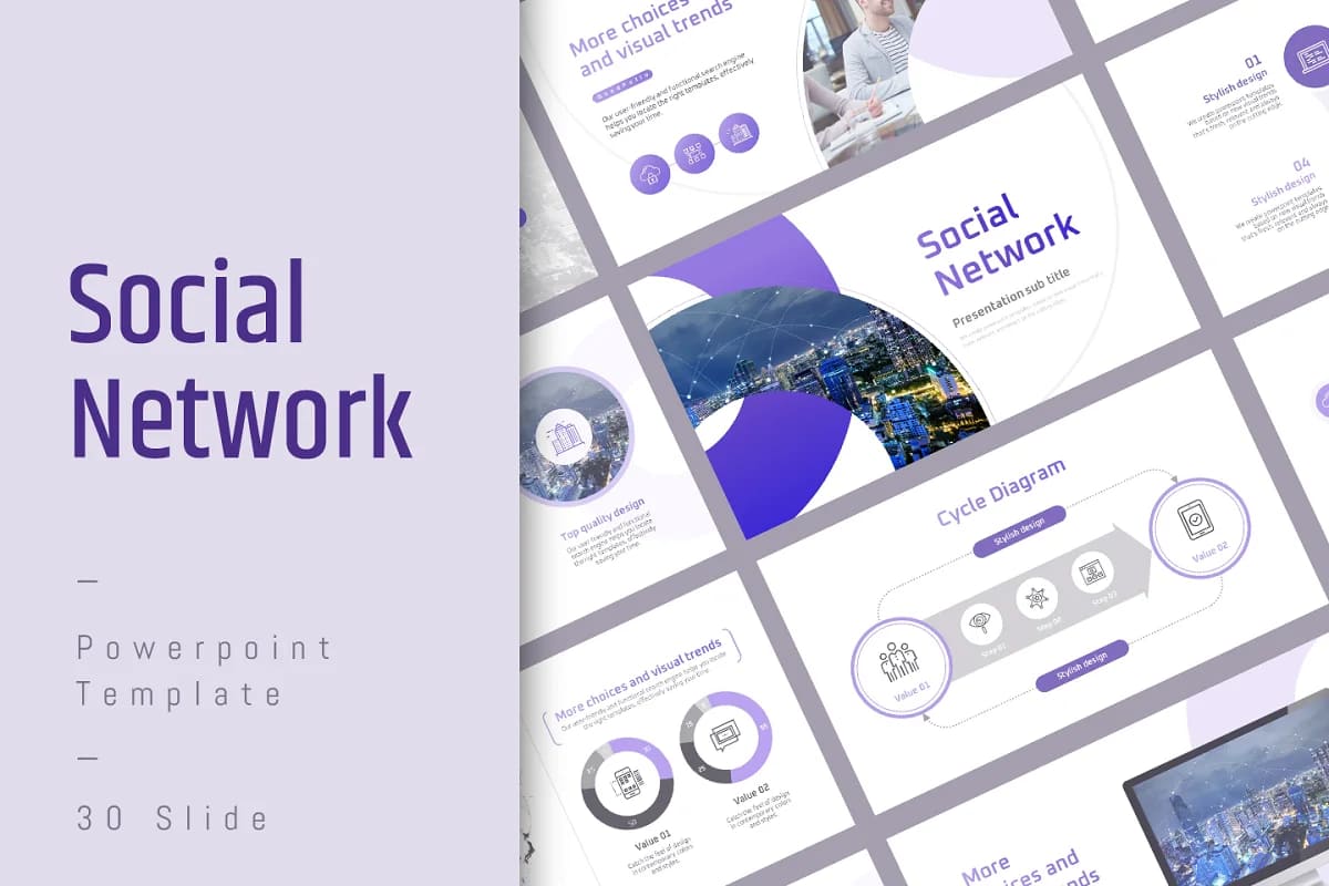 social network ppt template presentation.