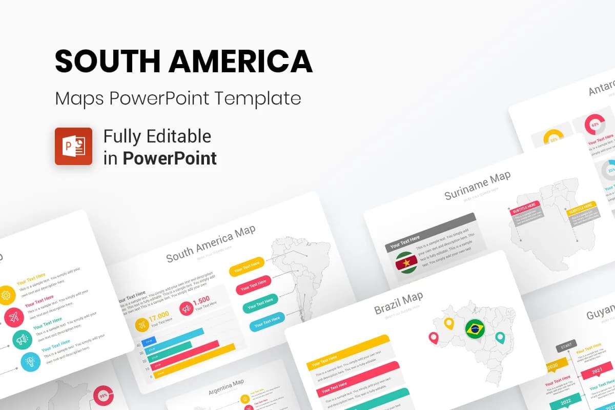 south america maps powerpoint presentation.