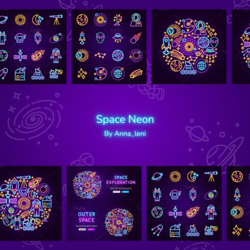 Space neon image preview.