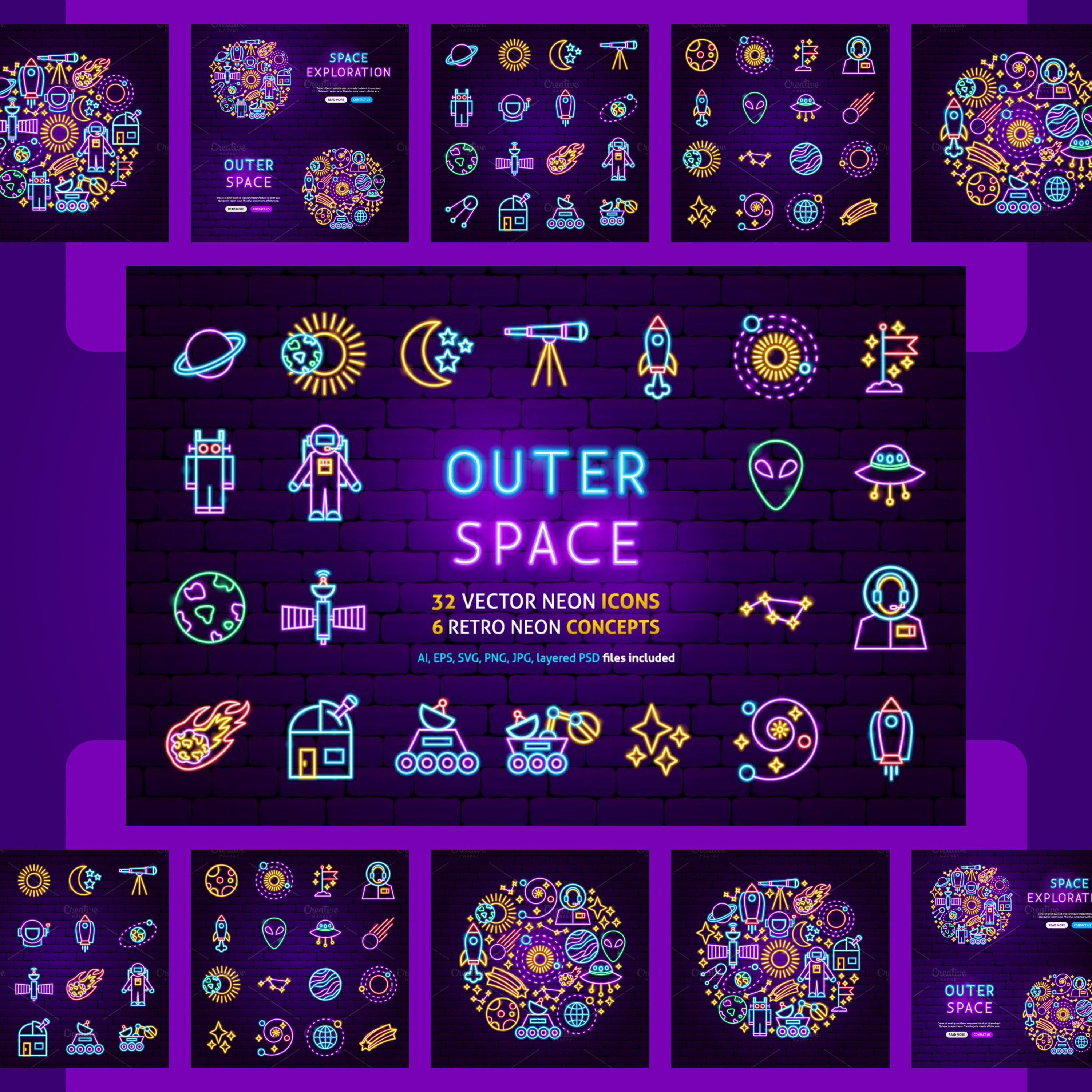 Prints of space neon.