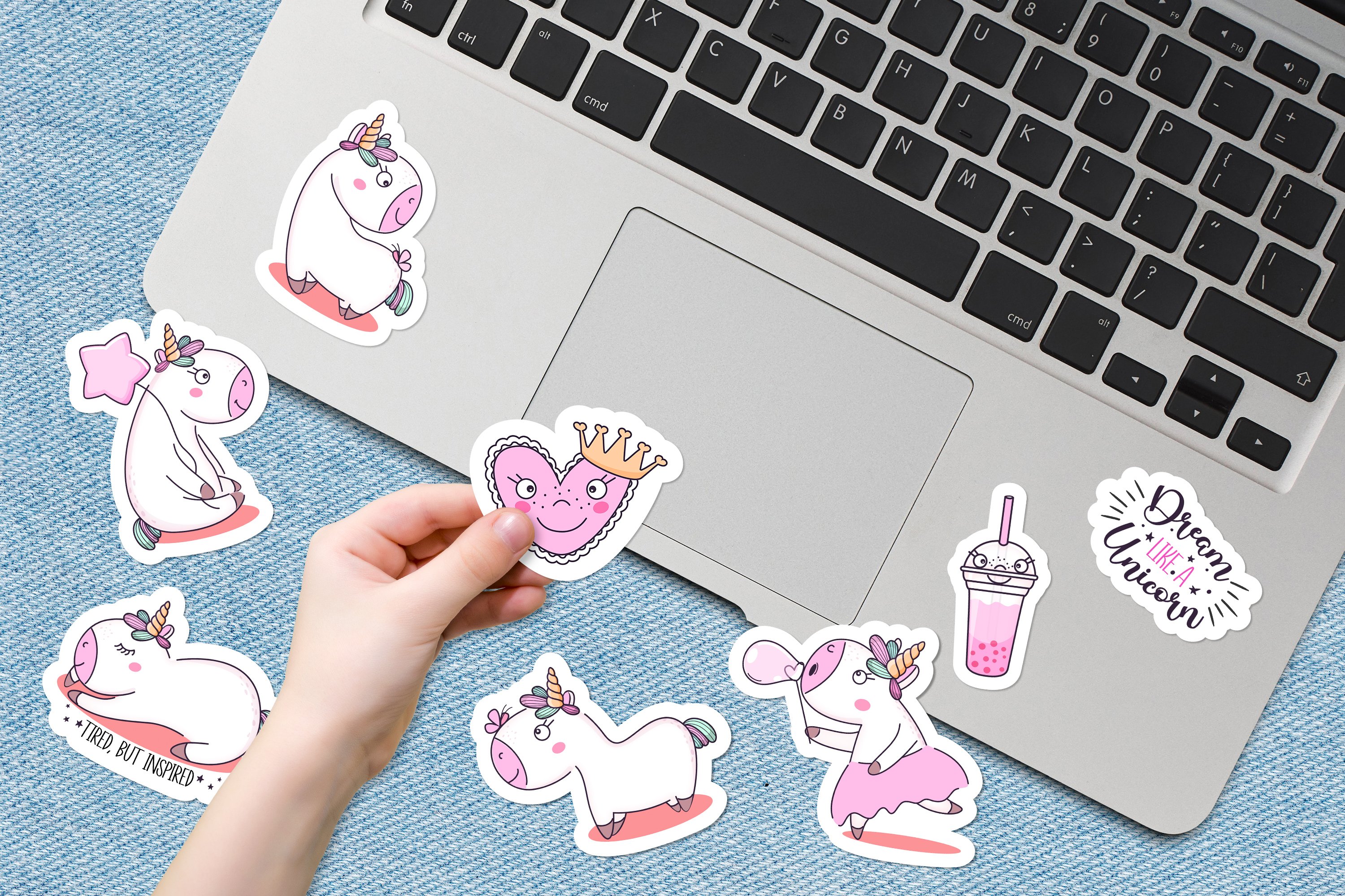 Image of stickers with unicorns.