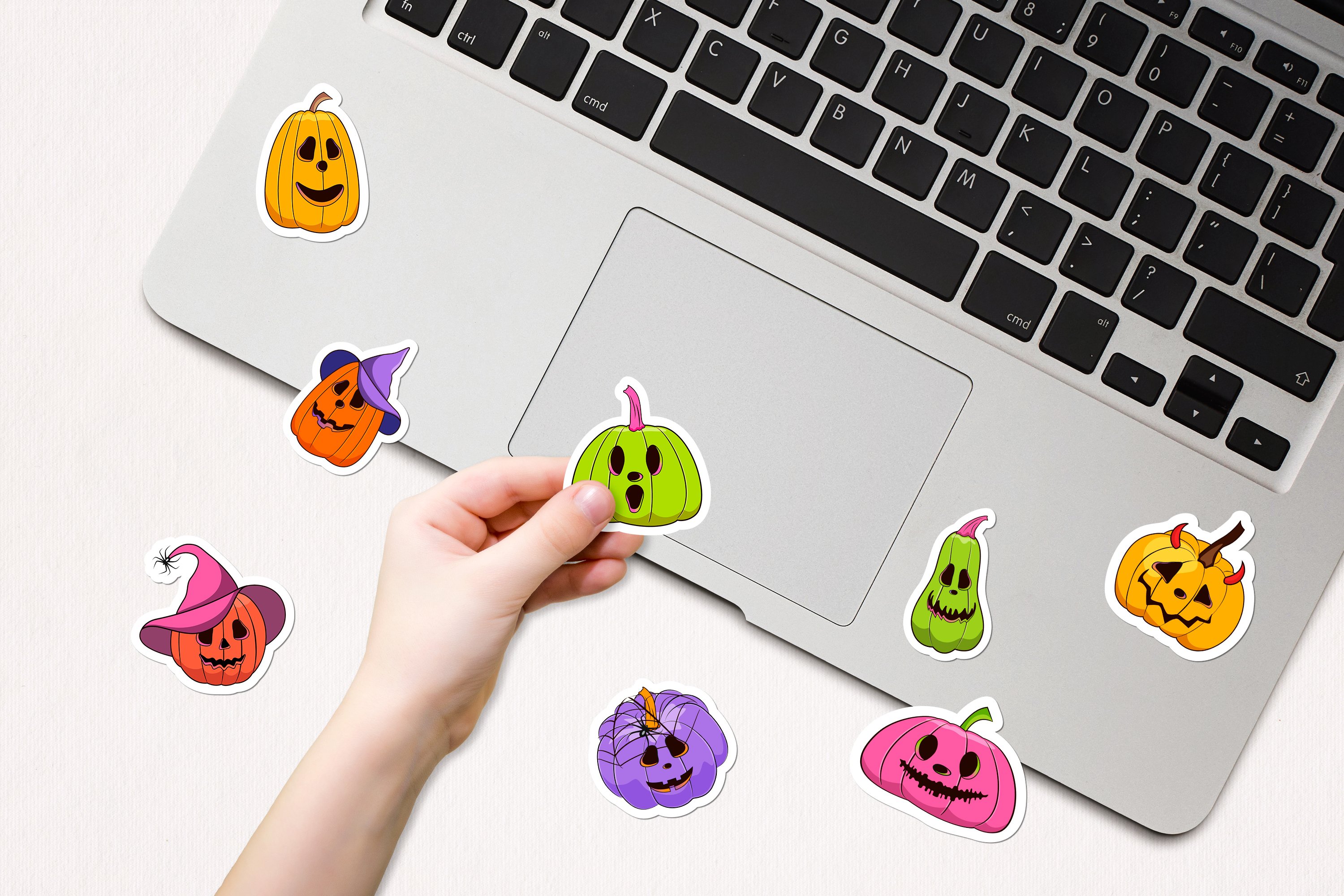 Image of stickers with pumpkins.