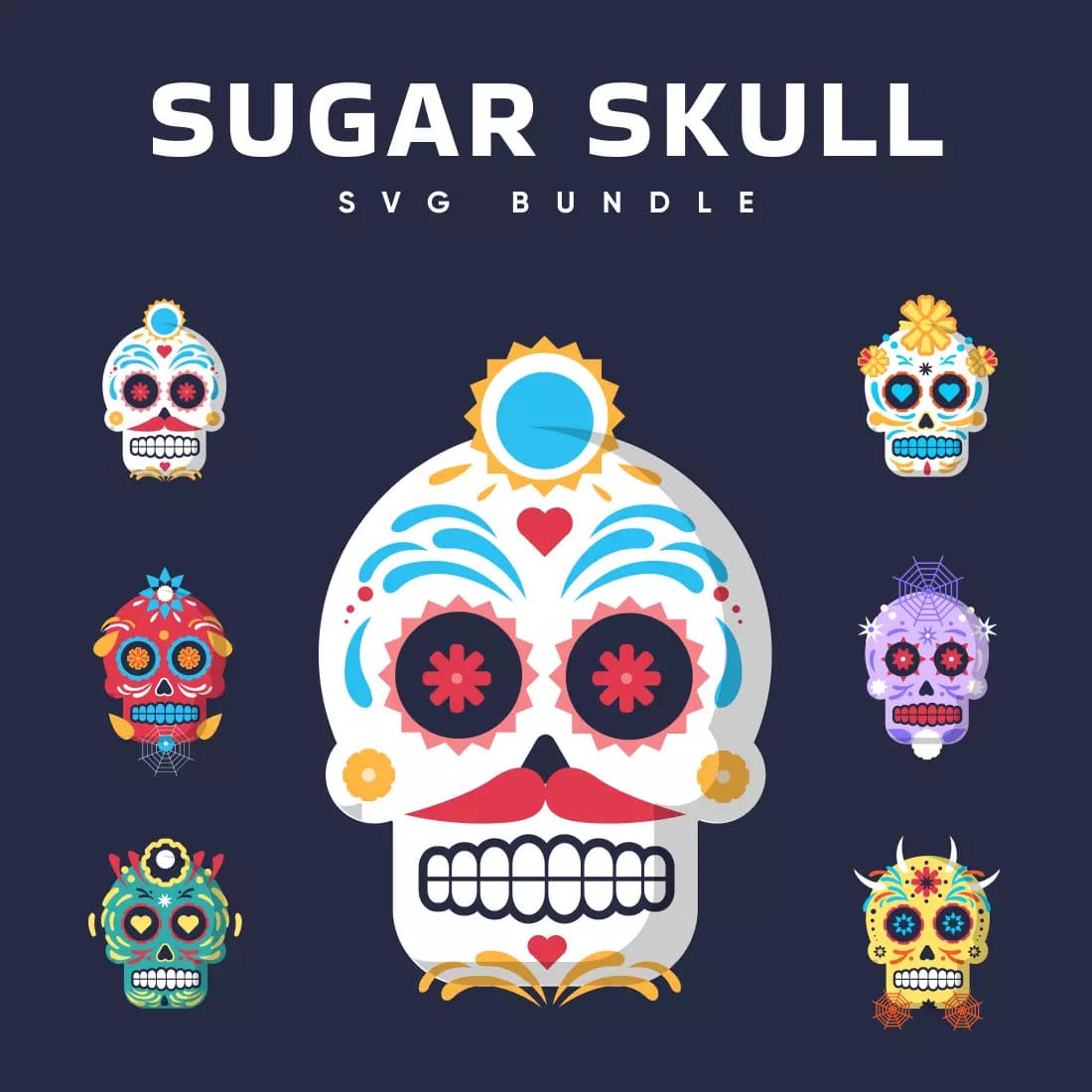 Sugar Skull SVG Bundle Preview 10.