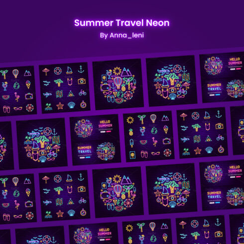 Prints of summer travel neon.