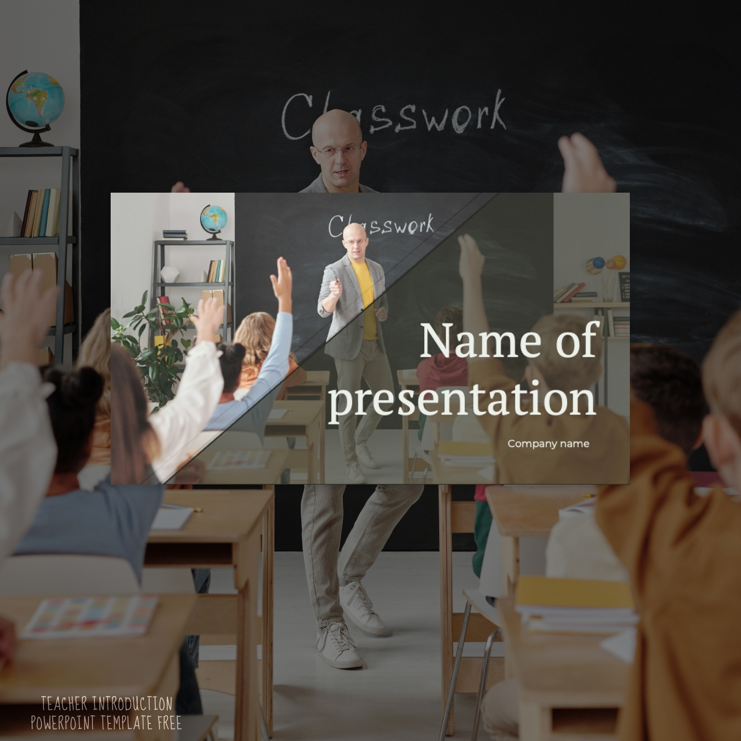 Prints of teacher introduction powerpoint template.