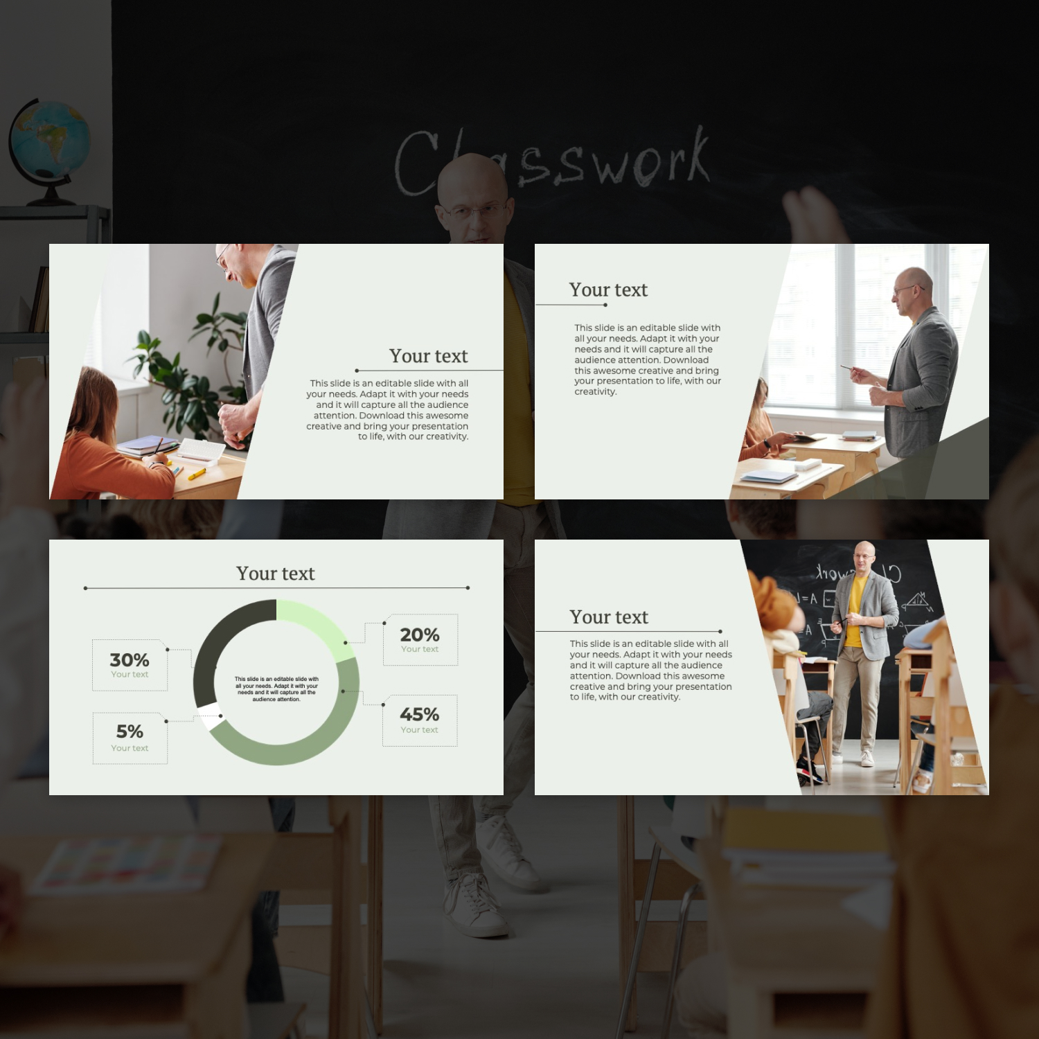 Teacher introduction powerpoint template preview.
