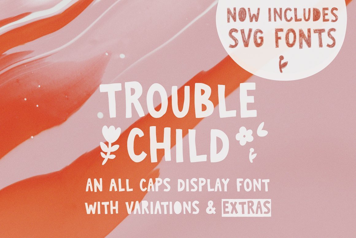 Trouble Child Display SVG Font Preview 1.