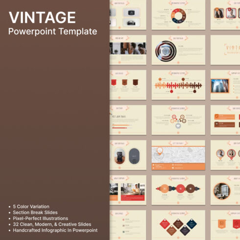 Prints of vintage powerpoint template.