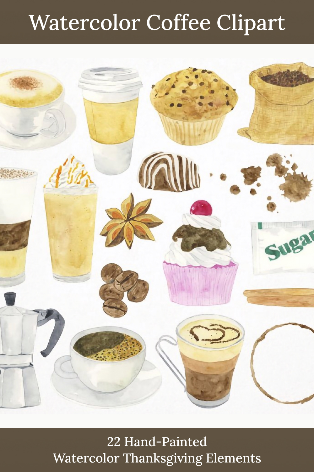 Watercolor coffee clipart of pinterest.