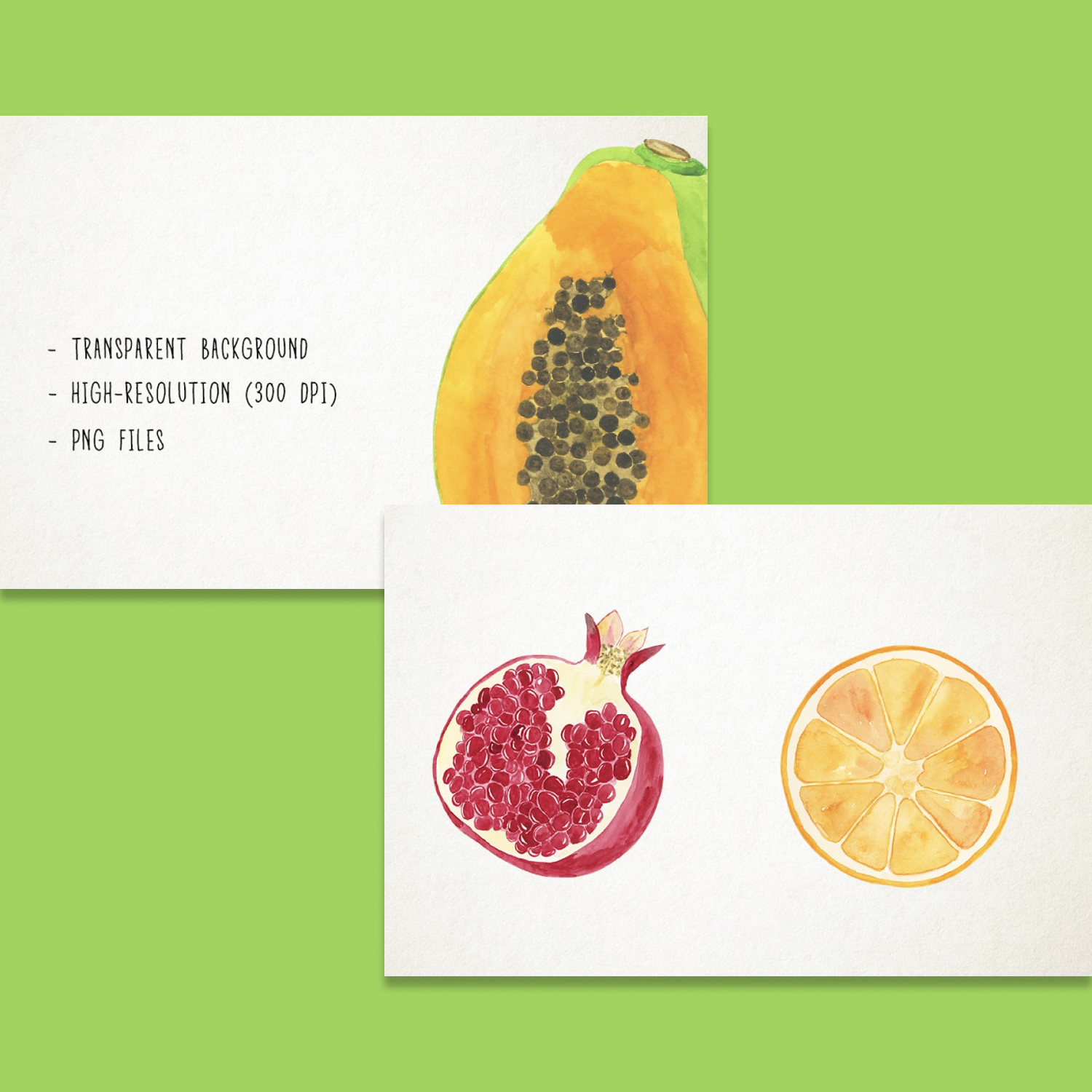 Prints of watercolor fruits clipart.