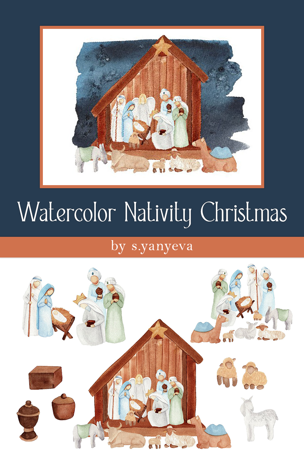 Watercolor nativity christmas of pinterest.