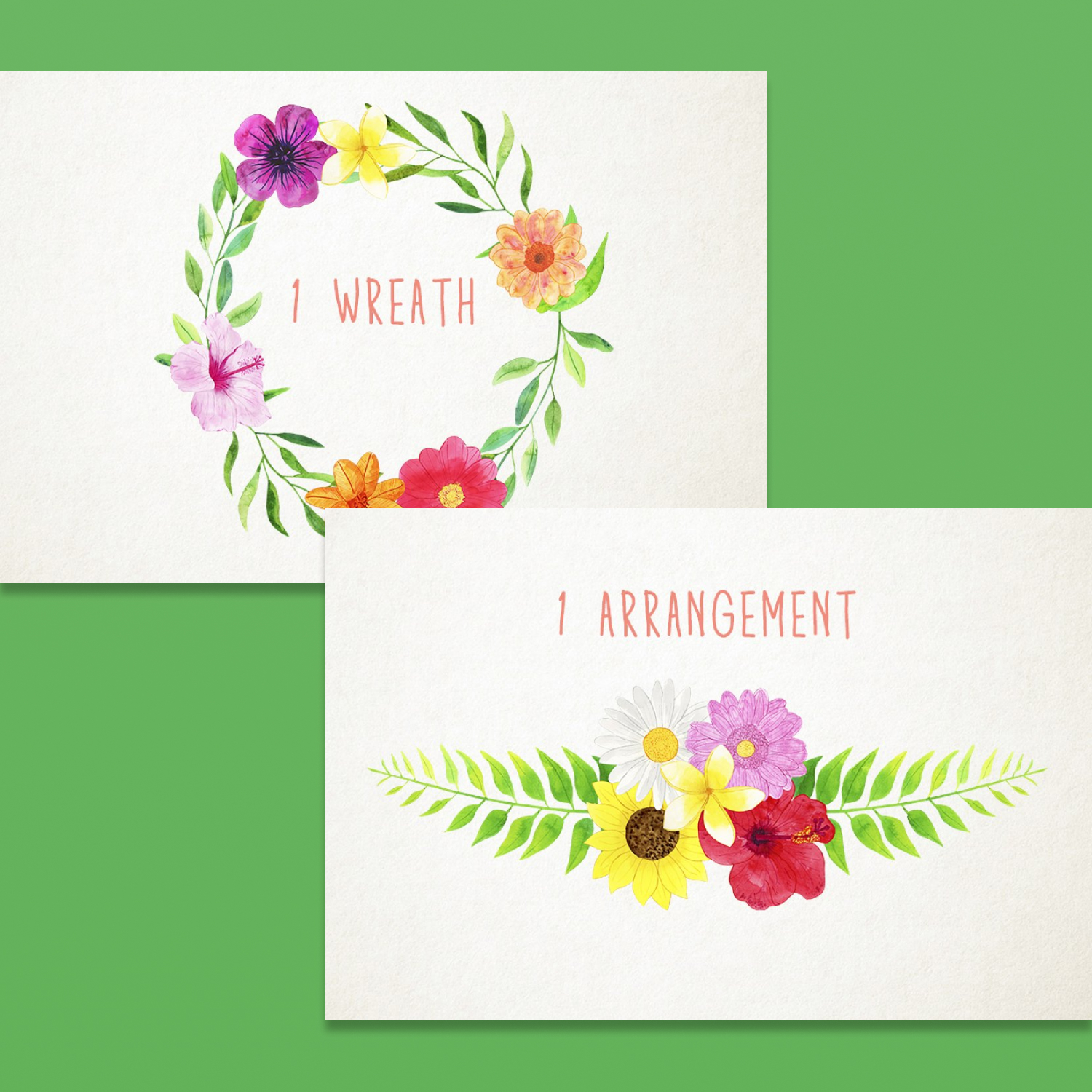 Prints of watercolor spring flowers clipart.