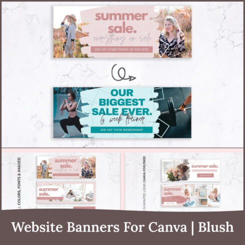 Website banners for canva blush preview.