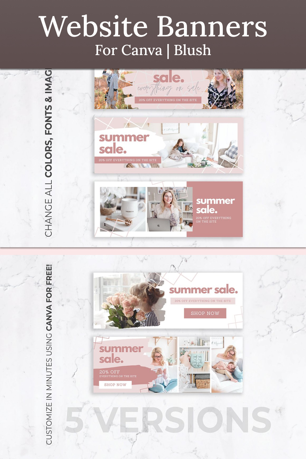 Website banners for canva blush of pinterest.