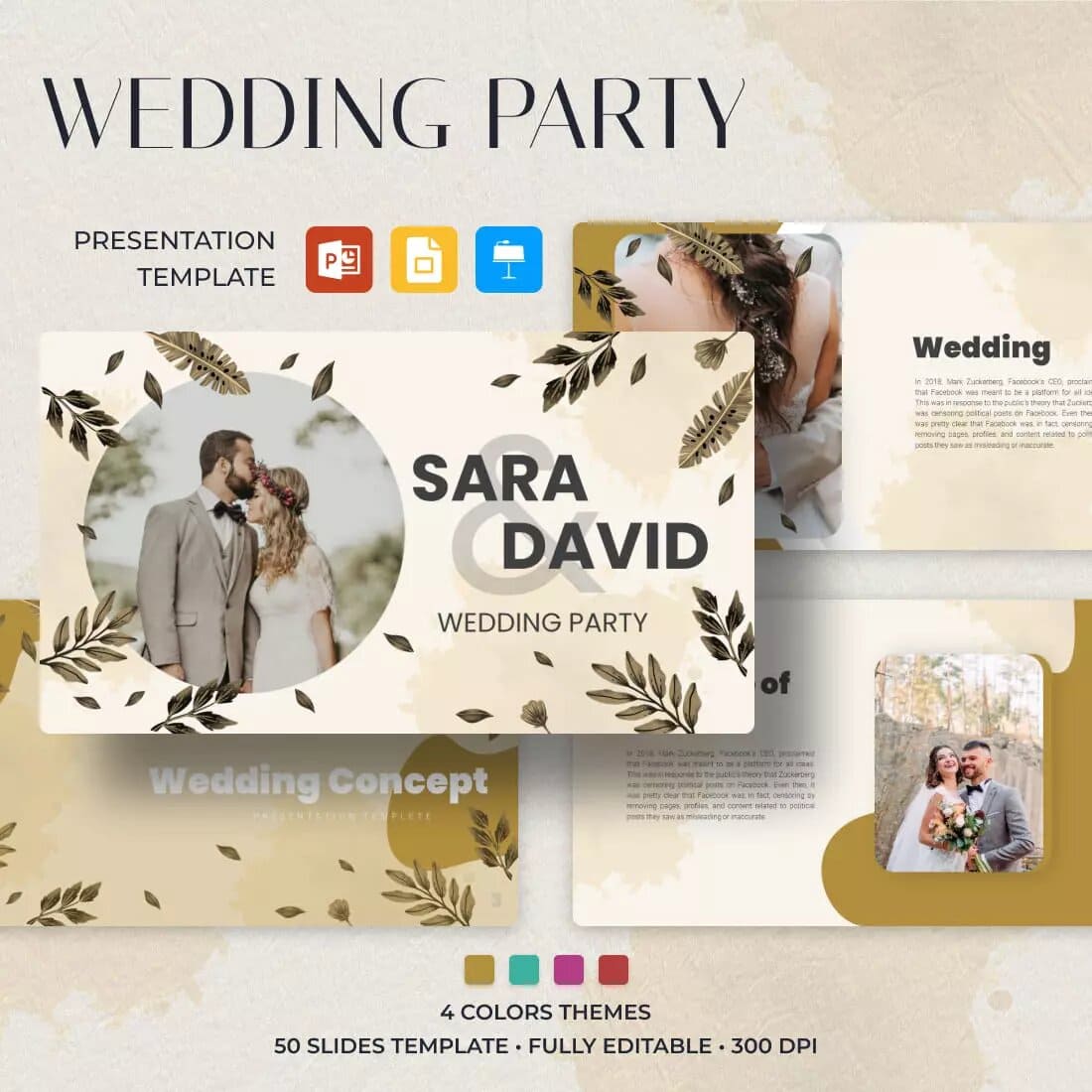 Wedding Party Presentation Template Preview 2.