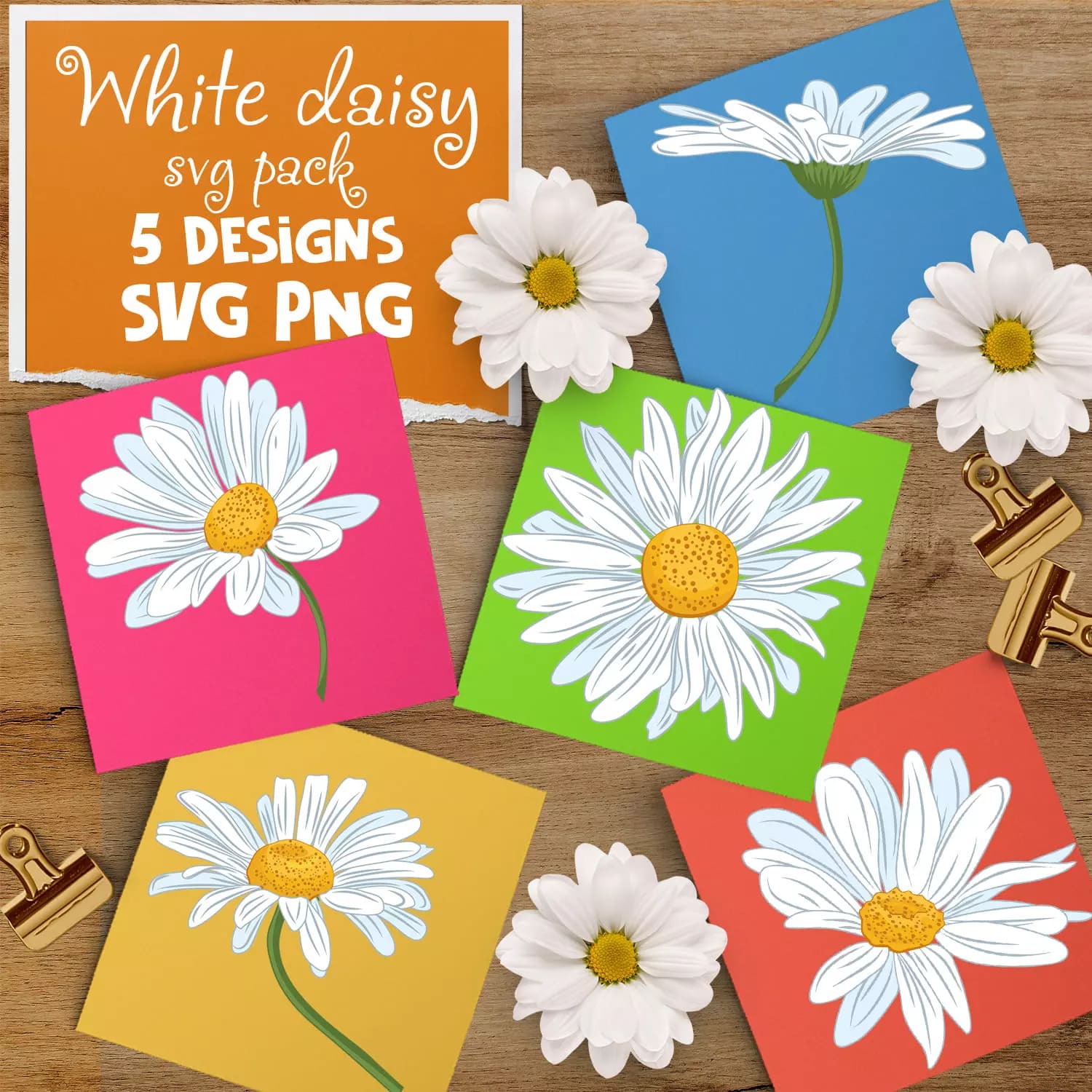 White Daisy SVG Preview 5.