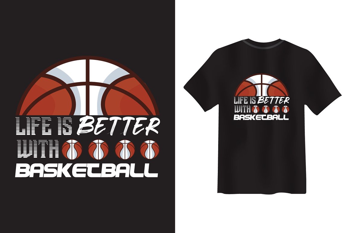Print on a basketball T-shirt.