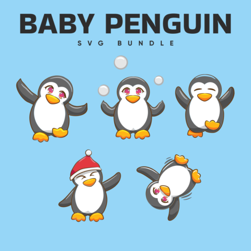 Baby penguin svg bundle.