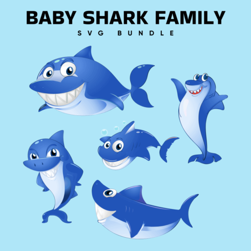 Baby shark family svg bundle.