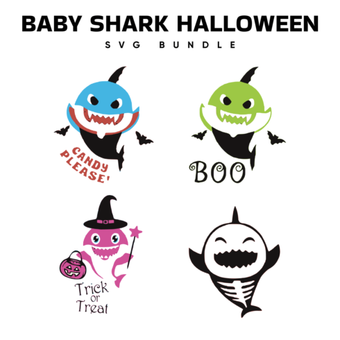 Baby shark halloween svg bundle.