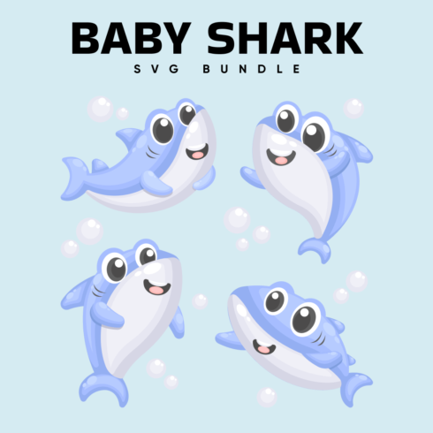 4 Baby Shark SVG Files.