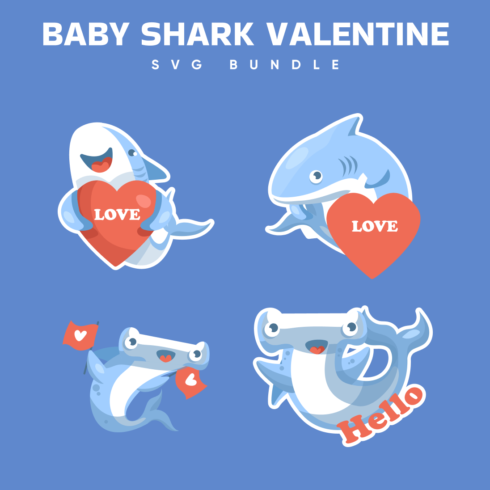 Baby Shark Valentine SVG.