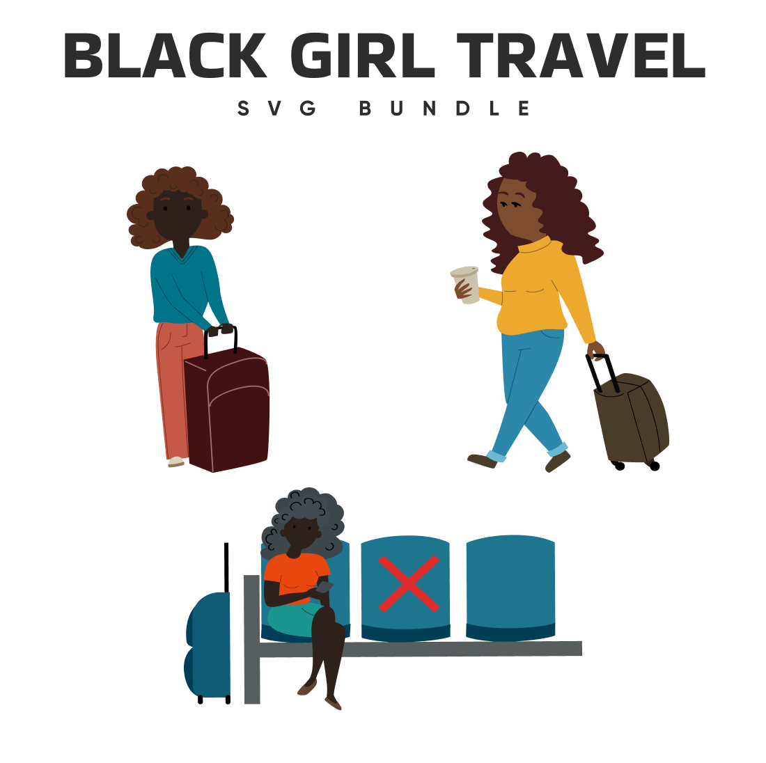 Black Girl Travel SVG.