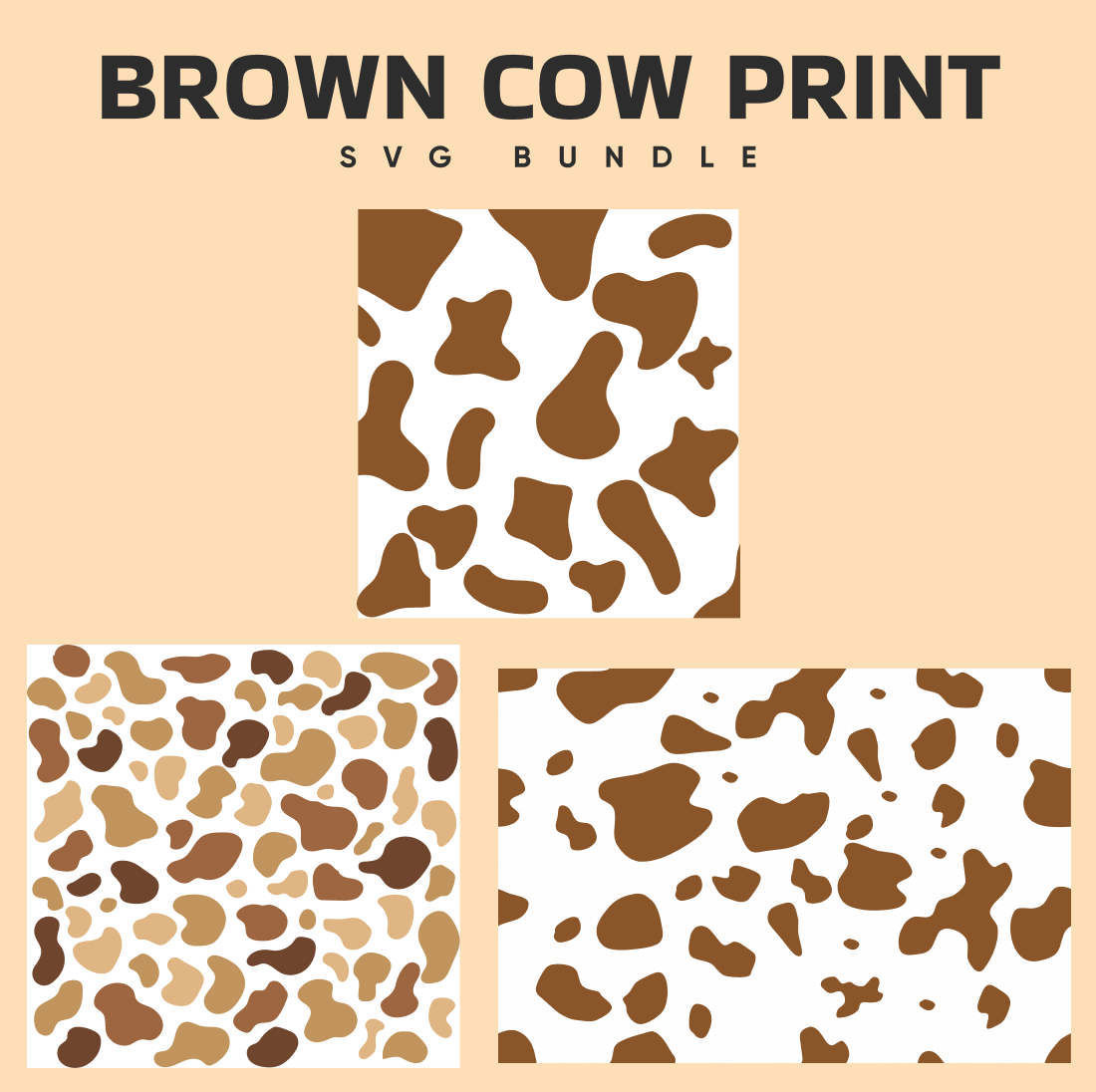 Brown Cow Print SVG.