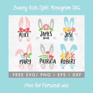 FREE Bunny Kids Split Monogram SVG – MasterBundles