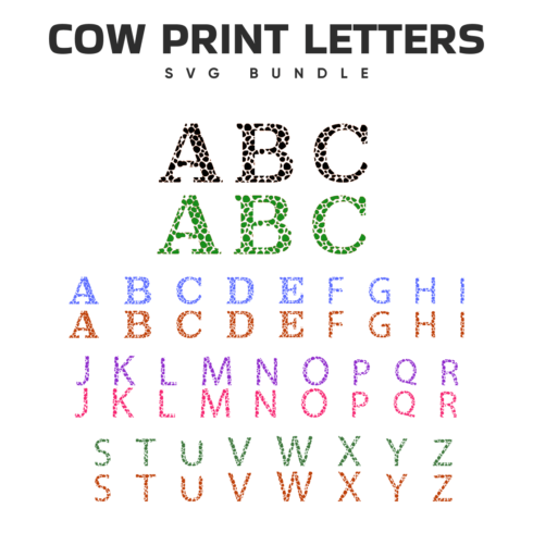 Cow Print Letters SVG.