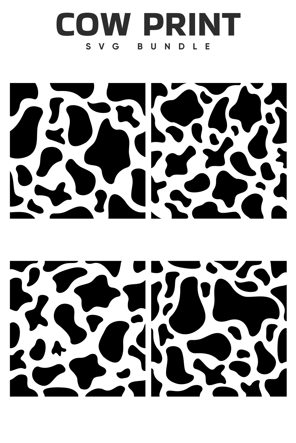 Cow print is shown in black and white.