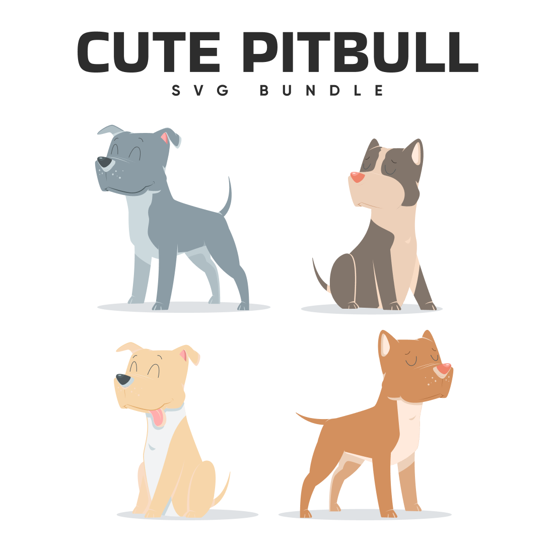 The cute pitbull svg bundle.