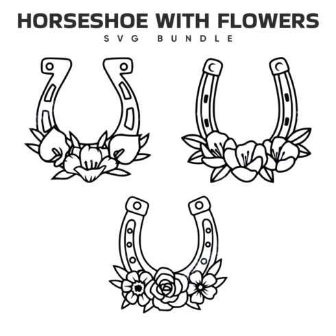 Horseshoe with Flowers SVG.